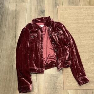 Sundance Women's Velvet Jacket in Burgundy, Size Small
